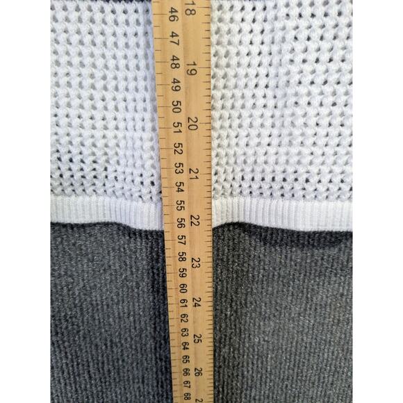 GAP Open Knit Top Womens Medium Relaxed Stripe Crochet Collared Sweater Prep - Picture 9 of 12